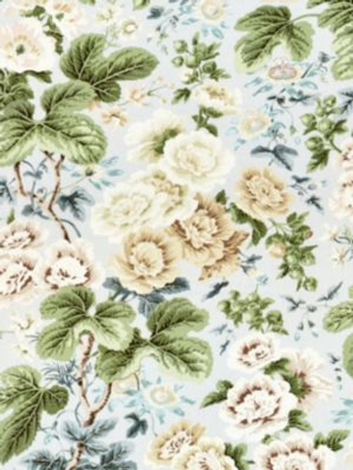 Highgrove Linen Print Rain SC165950003 by Scalamandre Designer Fabric BOTANICA 100% LINEN FRANCE MEDIUM DUTY Horizontal: 41" and Vertical: 26.75" 53.5 - Swanky Fabrics -