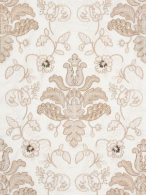 Isabella Embroidery Champagne SC270330001 by Scalamandre Designer Fabric ORIANA 50% LINEN 27% VISCOSE 16% SPUN VISCOSE, 7% SPUN POLYESTER INDIA LIGHT DUTY Horizontal: 30.375" and Vertical: 24.5" 54 - Swanky Fabrics -