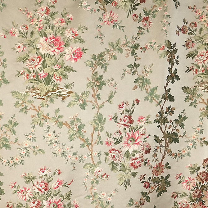 La Belle Jardiniere/Cream Rose 2866-011 by Old World Weavers Designer Fabric CLASSICS STOCKED AT SUPPLIERS WAREHOUSE EUROPE 100% SILK ITALY MEDIUM DUTY Horizontal: 51.25" and Vertical: 27.75" 55.5" - Swanky Fabrics -