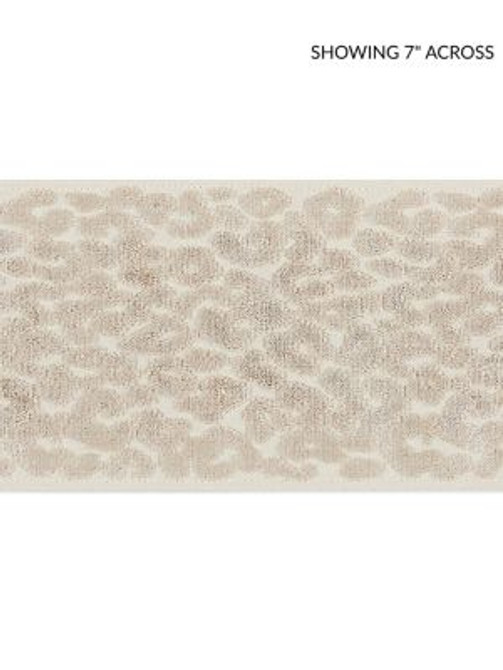 Leopard Velvet Tape Fawn SCT32770001 by Scalamandre Designer Trim ORIANA 50% VISCOSE 50% COTTON INDIA LIGHT DUTY Horizontal: 5.25" and Vertical: 4.25 - Swanky Fabrics -