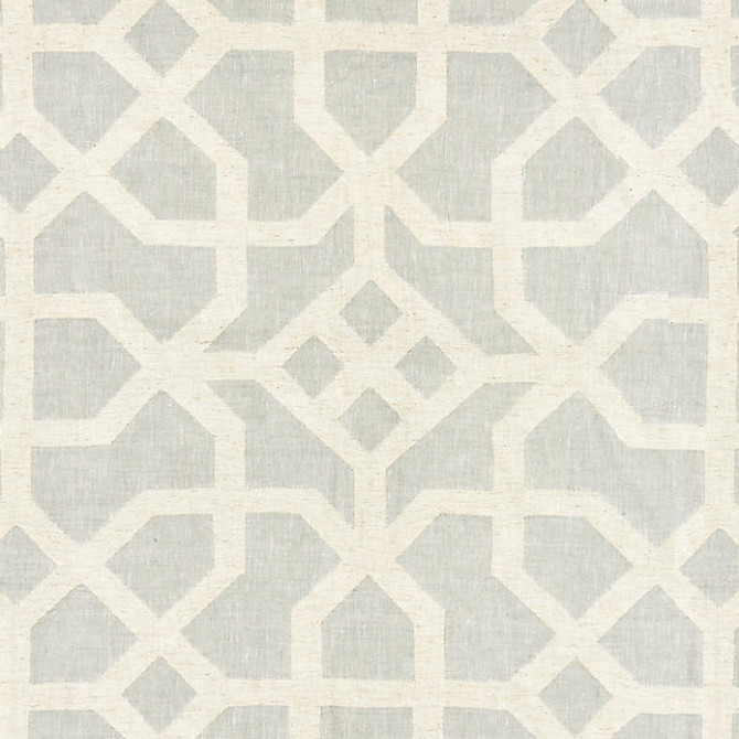 Linen Lattice/Mineral & Greige 27149-002 by Scalamandre Designer Fabric MODERN LUXURY 89% LINEN 9% VISCOSE 2% NYLON INDIA LIGHT DUTY Horizontal: 23" and Vertical: 25" 53" - Swanky Fabrics -