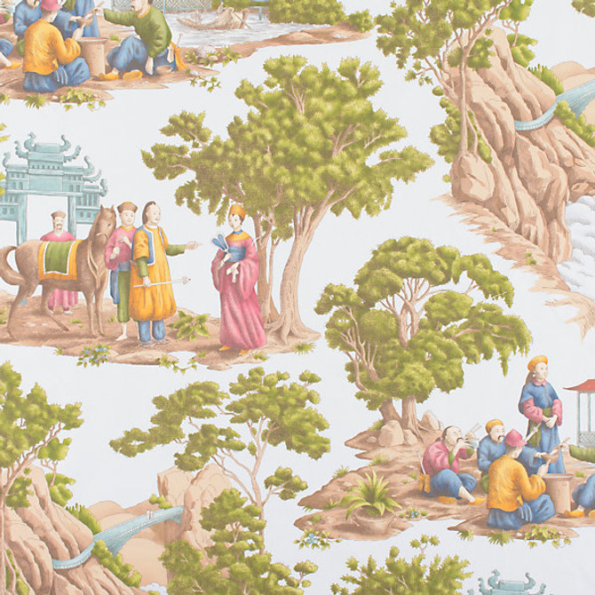 Mandarin Toile Sky by Old World Weavers Fabric Old World Weavers Fabric Mandarin Toile SkyFabric MANOR SUITE 100% COTTON FRANCE </p><p>Repeat: H: 50", V: 26.5" 53" - Fabric Carolina -