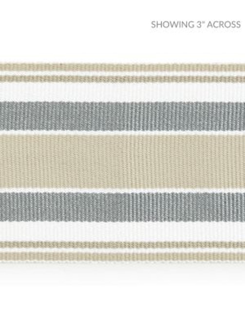 Marina Stripe Tape Pebble SCT33110001 by Scalamandre Designer Trim ISOLA INDOOR / OUTDOOR 100% POLYOLEFIN UNITED KINGDOM HEAVY DUTY Horizontal: and Vertical: 2.5 - Swanky Fabrics -