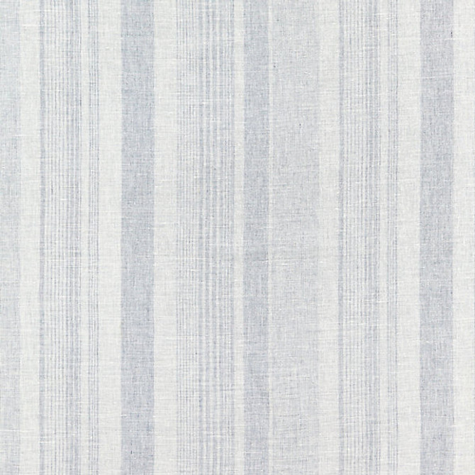 Montauk Stripe Sheer/Chambray 27046-003 by Scalamandre Designer Fabric ATMOSPHERE SHEERS STOCKED AT 40% LINEN;40% VISCOSE;20% WOOL ITALY DRAPERY ONLY Horizontal: and Vertical: 13" 124" - Swanky Fabrics -
