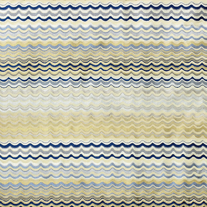 New Wave/Sapphire 6512-006 by Old World Weavers Designer Fabric 100% SILK CHINA LIGHT DUTY Horizontal: 15.7" and Vertical: 5.75" 57" - Swanky Fabrics -