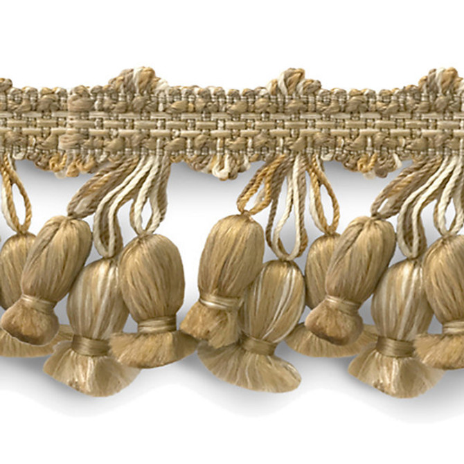 Newport Tassel Fringe - Silk/White, Fawn, Taupe Sc 0001Ft1103 by Scalamandre
 Designer Trim BOTANICA                                                               100% SILK CHINA LIGHT DUTY Horizontal:  and Vertical:  2"  - Swanky Fabrics -