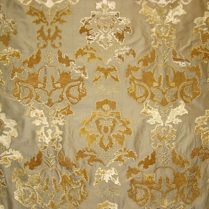 Palazzo Ricci Silk/Linen 7785-003 by Old World Weavers Designer Fabric STOCKED AT SCALAMANDRE WAREHOUSE 100% SILK|W/VISCOSE APPLIQUE INDIA MEDIUM DUTY Horizontal: 15.5" and Vertical: 18" 54" - Swanky Fabrics -