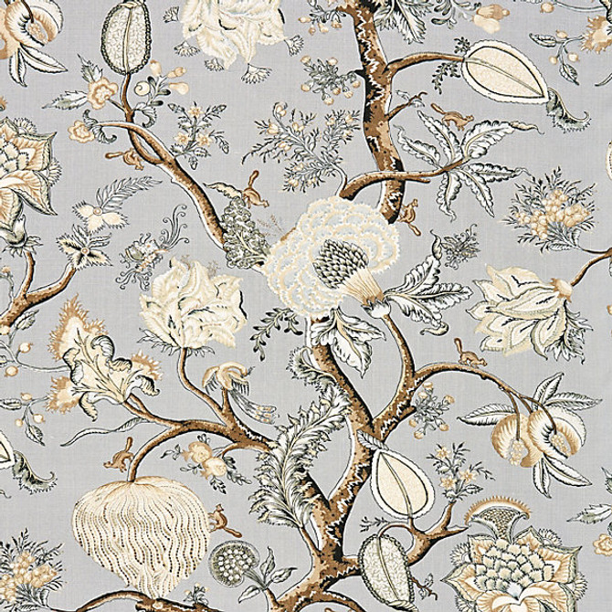 Pondicherry Linen Print/Mineral 16556-003 by Scalamandre Designer Fabric FALL 2015 STOCKED AT 100% LINEN UNITED KINGDOM LIGHT DUTY Horizontal: 40.75 and Vertical: 27" 54" - Swanky Fabrics -