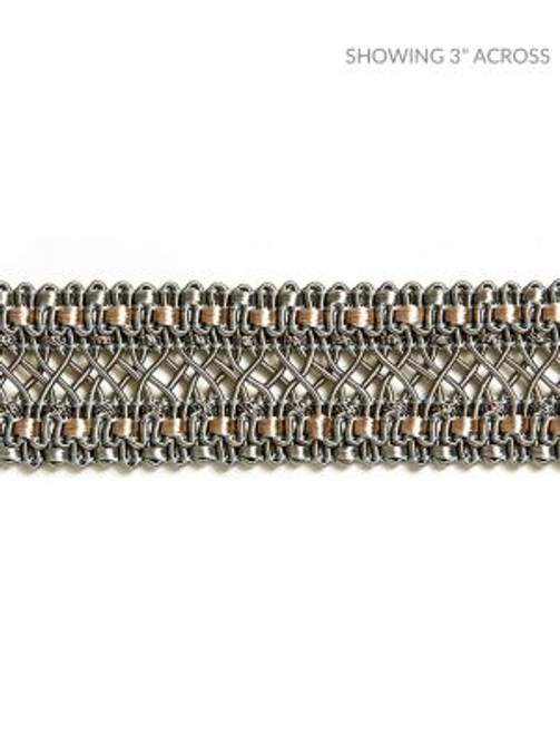 Selena Gimp Braid Mineral SCV12400004 by Scalamandre Designer Trim MODERN LUXURY 47% RAYON 29% COTTON 15% POLYESTER, 5% POLYAMIDE 4% LUREX CHINA LIGHT DUTY Horizontal: and Vertical: 1 - Swanky Fabrics -