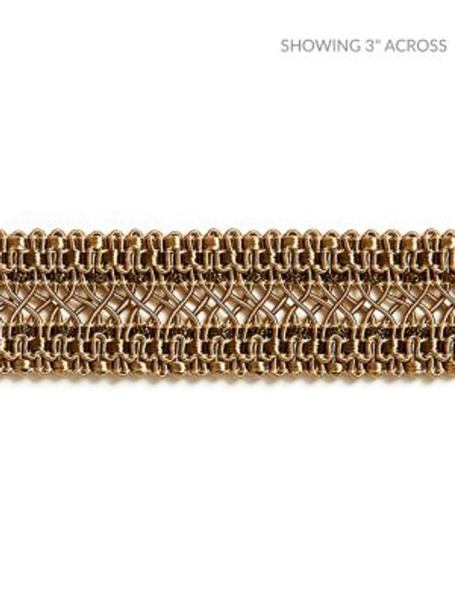 Selena Gimp Braid Burnished Gold SCV12400005 by Scalamandre Designer Trim MODERN LUXURY 47% RAYON 29% COTTON 15% POLYESTER, 5% POLYAMIDE 4% LUREX CHINA LIGHT DUTY Horizontal: and Vertical: 1 - Swanky Fabrics -
