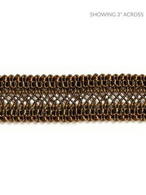 Selena Gimp Braid Smoked Bronze SCV12400006 by Scalamandre Designer Trim MODERN LUXURY 47% RAYON 29% COTTON 15% POLYESTER, 5% POLYAMIDE 4% LUREX CHINA LIGHT DUTY Horizontal: and Vertical: 1 - Swanky Fabrics -