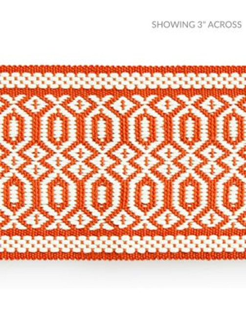 Tulum Diamond Tape Coral SCT33120003 by Scalamandre Designer Trim ISOLA INDOOR / OUTDOOR 100% POLYOLEFIN UNITED KINGDOM HEAVY DUTY Horizontal: .5" and Vertical: 2.38 - Swanky Fabrics -