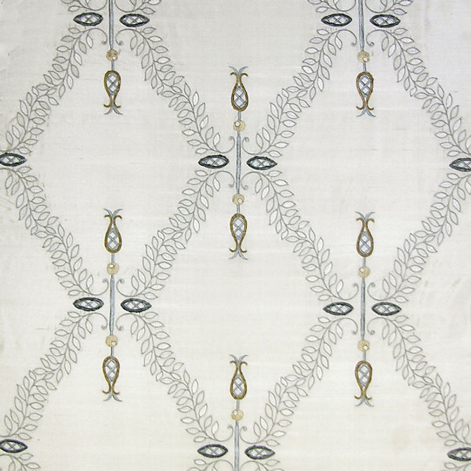 White Hall/Frost 1620-005 by Old World Weavers Designer Fabric SCALAMANDRE WAREHOUSE 100% SILK INDIA LIGHT DUTY Horizontal: 15" and Vertical: 12.75" 52" - Swanky Fabrics -
