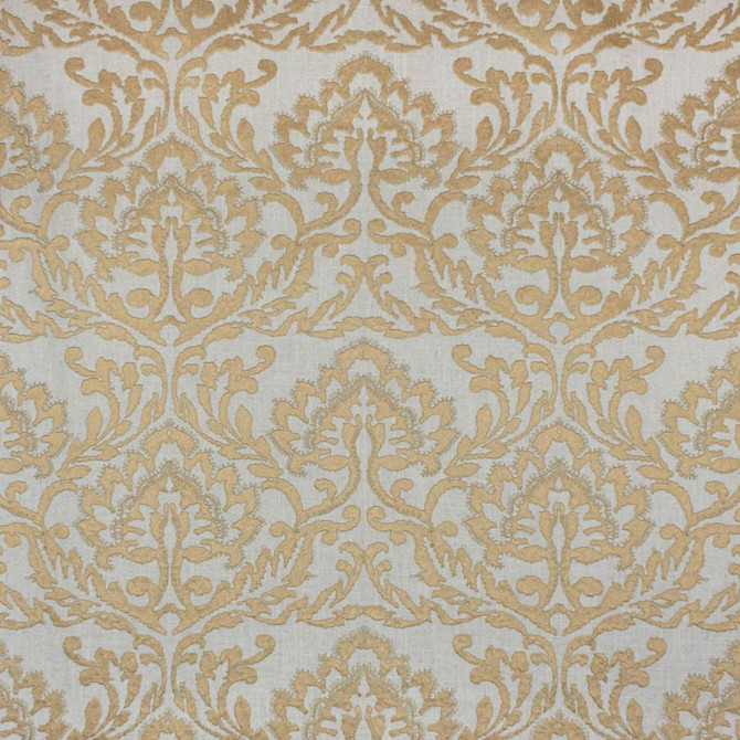 Positano Damask Dijon by RM CoCo Designer Fabric 2017 Spring Luxe Collection 37% Cotton 25% Linen 19% Polyester 19%Viscose See Sample 0 Horizontal: 25.5918.9 54  - Swanky Fabrics -