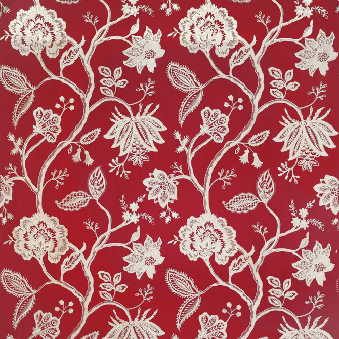 Hampton Court Firethorn by RM CoCo Designer Fabric 2018 Spring - Luxe Collection 56% Linen 36% Viscose 8% Polyester See Sample 0 Horizontal: 25.530 54  - Swanky Fabrics -