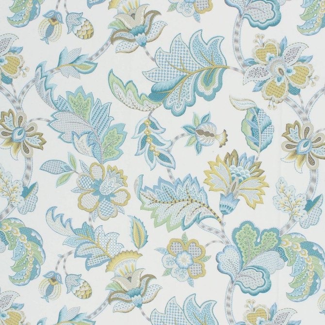 Highgrove Verde by RM CoCo Designer Fabric Inspired Living Vol 11 100% Cotton See Sample 0 Horizontal: 27 and Vertical: 25.25 54 - Swanky Fabrics -
