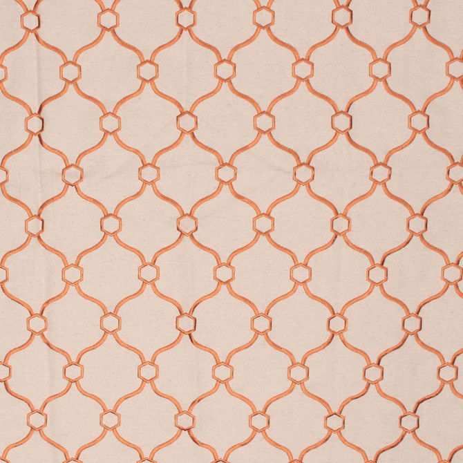 Picardie Trellis Copper by RM CoCo Designer Fabric Finishing Touches Vol 7 32% Viscose 30% Polyester 26% Linen 12% Rayon See Sample 60000 Horizontal: 3.755 55  - Swanky Fabrics -