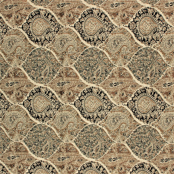Bridlewood Paisley Granite by RM CoCo Designer Fabric Inspired Living Vol 12 82% Polypropylene 18% Polyester See Sample 15000 Horizontal: 9.2513.25 54  - Swanky Fabrics -