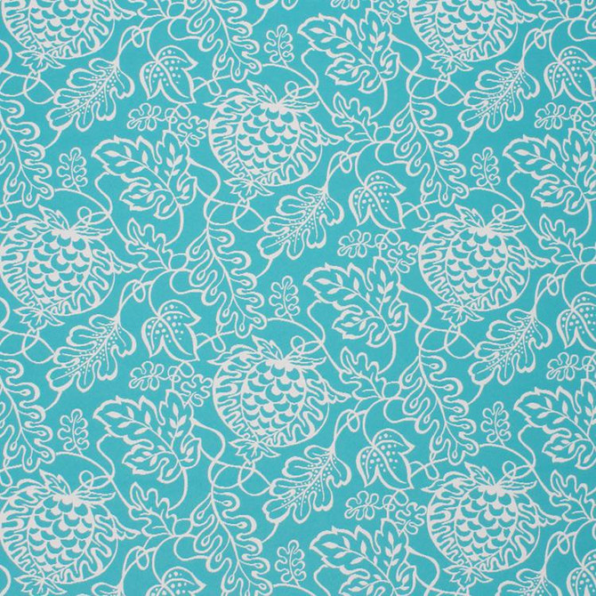 Bali Hai Io Turquoise by RM CoCo Designer Fabric Veranda 100% Olefin - Dry clean only Horizontal: 20 and Vertical: 12.8 54 - Swanky Fabrics -
