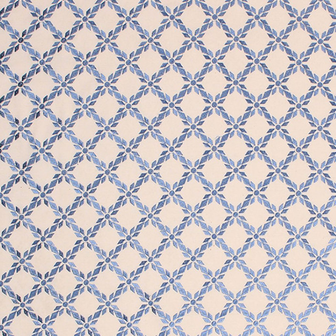 Mosaic Trellis Cadet by RM CoCo Designer Fabric Prive Vol 3 50% Polyester 50% Cotton See Sample 0 Horizontal: 3.54 54  - Swanky Fabrics -