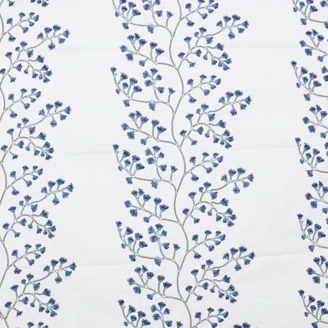 Avignon Garden Bluebell by RM CoCo Designer Fabric 2018 Spring - Prive Collection 31% Viscose 30% Cotton 25% Polyester 14% Linen See Sample 0 Horizontal: 17.57.5 57  - Swanky Fabrics -