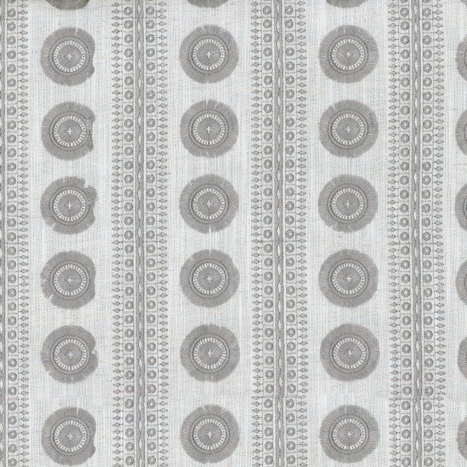 Adornment Emb Flint 407371 by PKL Studio Designer Fabric - Base:83%Polyester 11%Cotton 6%Linen Embroid:100%Rayon INDIA 9000 Horizontal: 3.8 and Vertical: 3 55 - Swanky Fabrics -