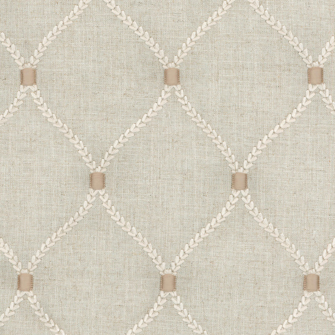 Deane Embroidery Flax 700094 by Williamsburg Designer Fabric DEANE EMBROIDERY 70% Rayon 30% Linen Embroid:100% Rayon INDIA Wyzenbeek 39,000 Horizontal: 4.25" and Vertical: 6.25" 54" - Swanky Fabrics -