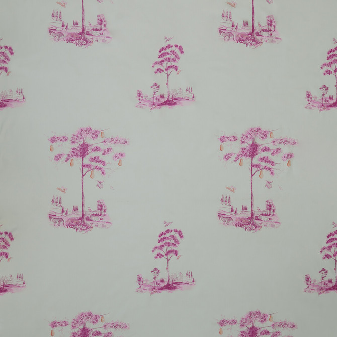 Travellers Tale Hot Pink by Kravet Couture Designer Fabric ANDREW MARTIN KIT KEMP COTTON - 100% United Kingdom HEAVY Horizontal: 10.5 and Vertical: 11.5 54.5 - Swanky Fabrics -