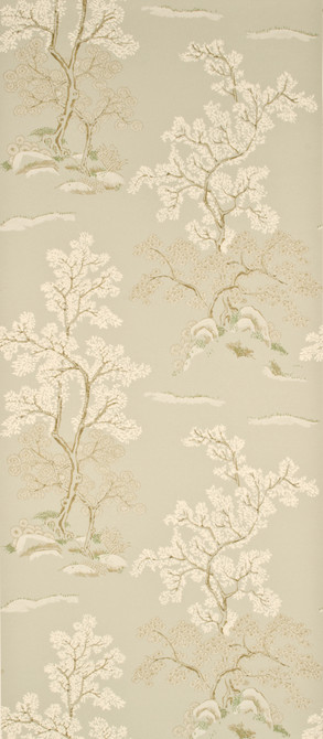 Oriental Tree Pale Aqua by G P & J Baker Designer Wallcovering