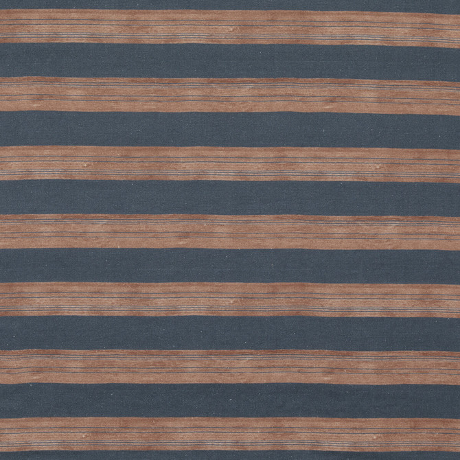 Askew Sienna/Navy by Groundworks Designer Fabric KELLY WEARSTLER IV LINEN - 100% Italy HEAVY Horizontal: 27.02052 and Vertical: 25.16872 53.58006 - Swanky Fabrics -