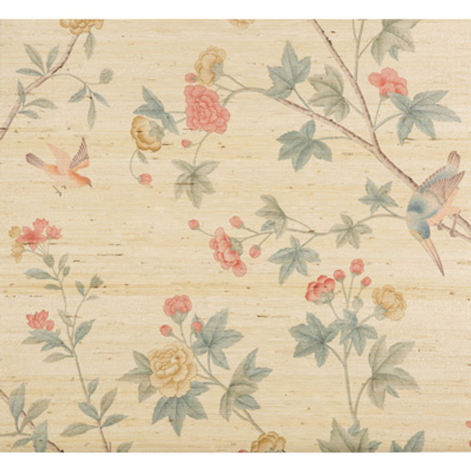 Beaujeu Gc Petal/Jade by Lee Jofa Designer Wallcovering