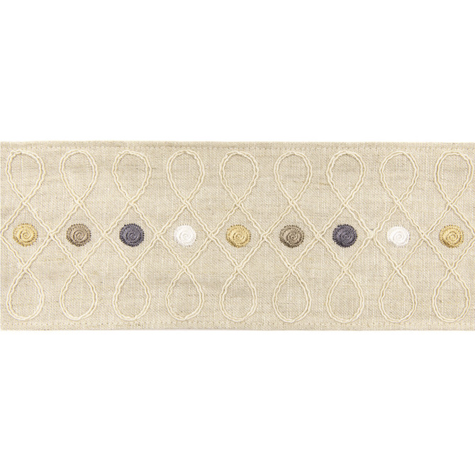 Cordoba Braid Stone by Baker Lifestyle Designer Trim HOMES & GARDENS III LINEN - 90%;POLYESTER - 10% India Horizontal: and Vertical: 3.349 - Swanky Fabrics -