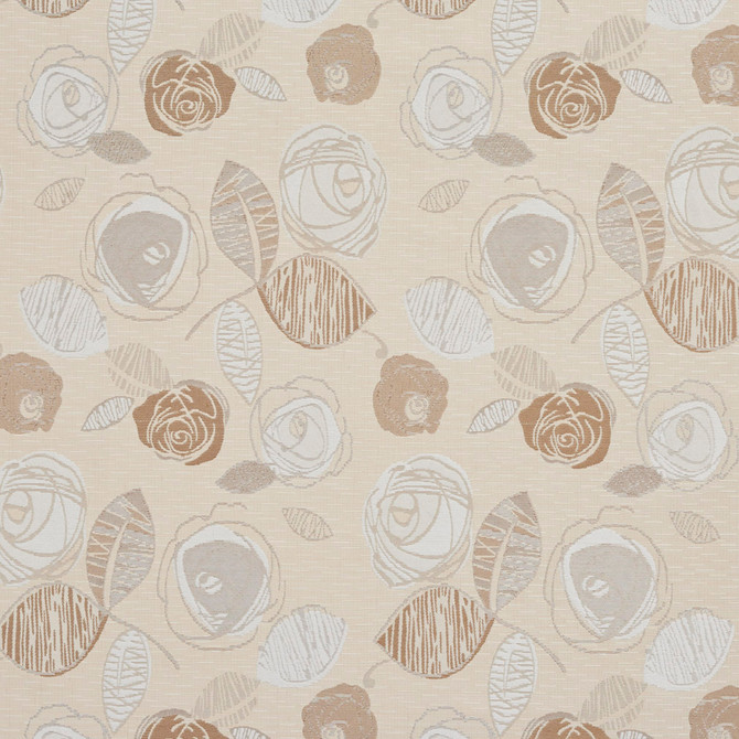 1377 Natural Bloom by Charlotte Designer Fabric Urban Gardens 100% Woven Polyester Asia Exceeds 48,000 Wyzenbeek Rubs (Heavy Duty) Horizontal: 14.75" x Vertical: 25" 54 Inches - Swanky Fabrics -