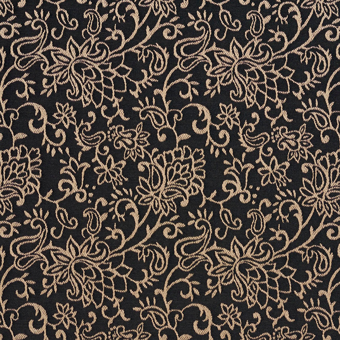 2606 Onyx/Garden by Charlotte Designer Fabric Uptown Jacquards VI 100% Woven Polyester Asia Exceeds 70,000 Wyzenbeek Rubs (Heavy Duty) Horizontal: 6" x Vertical: 7" 54 Inches - Swanky Fabrics -