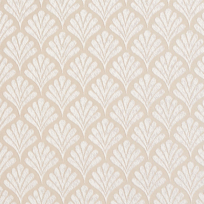2659 Linen/Fan by Charlotte Designer Fabric Uptown Jacquards VI 100% Woven Polyester Asia Exceeds 70,000 Wyzenbeek Rubs (Heavy Duty) Horizontal: 1.75" x Vertical: 1.5" 54 Inches - Swanky Fabrics -