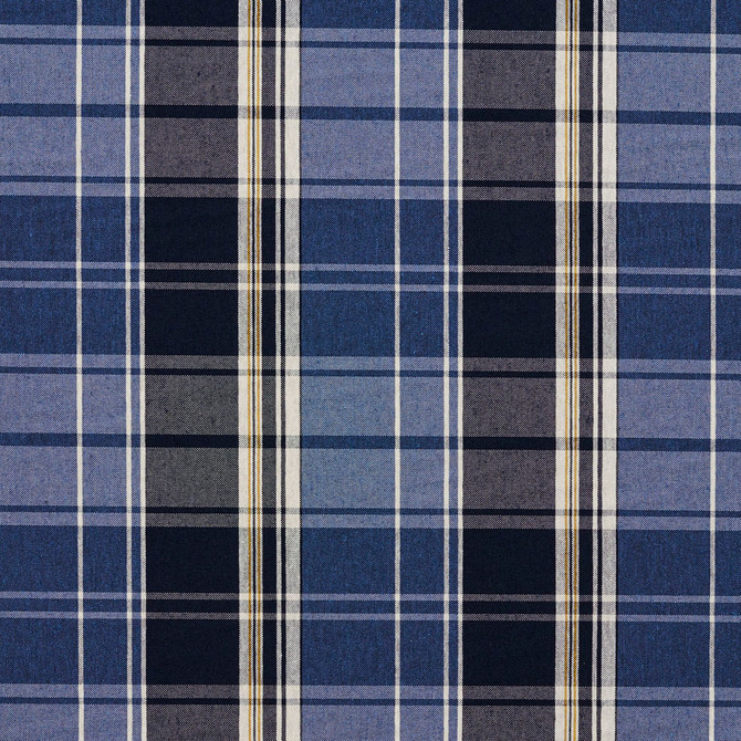 5809 Cobalt Plaid by Charlotte Designer Fabric Classic Patterns 52% Polyester, 48% Cotton Made In USA Exceeds 200,000 Wyzenbeek Rubs (Heavy Duty) Horizontal: 6.5" X Vertical: 7" 54 Inches - Swanky Fabrics -