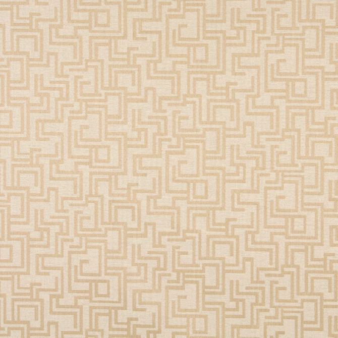 6633 Sand/Geometric by Charlotte Designer Fabric Outdoor/Indoor Oasis III 100% Woven Polyester Made In USA Exceeds 48,000 Wyzenbeek Rubs (Heavy Duty) Horizontal: 29.0" x Vertical: 10.0" 54 Inches - Swanky Fabrics -