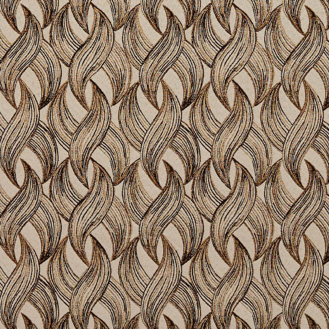 8521 Gold by Charlotte Designer Fabric Contemporary Wovens 100% Woven Polyester Asia Exceeds 100,000 Wyzenbeek Rubs (Heavy Duty) Horizontal: 3.75" x Vertical: 4" 54 Inches - Swanky Fabrics -