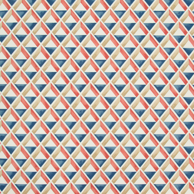 Cannes Paper Red/Blue by Lee Jofa Designer Wallcovering SUZANNE KASLER THE RIVIERA COLLECTION PAPER - 100% United States Horizontal: 5.38 and Vertical: 13 27 - Swanky Fabrics -