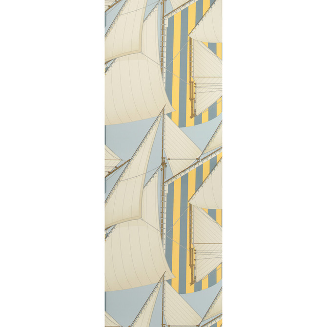St Tropez Wp Blue/Yellow by Lee Jofa Designer Wallcovering SUZANNE KASLER THE RIVIERA COLLECTION CELLULOSE - 60%;POLYESTER - 24%;MINERAL FILLERS - 12%;BINDER - 4% Italy - Horizontal: 26.77 and Vertical: 37.8 26.77 - Swanky Fabrics -