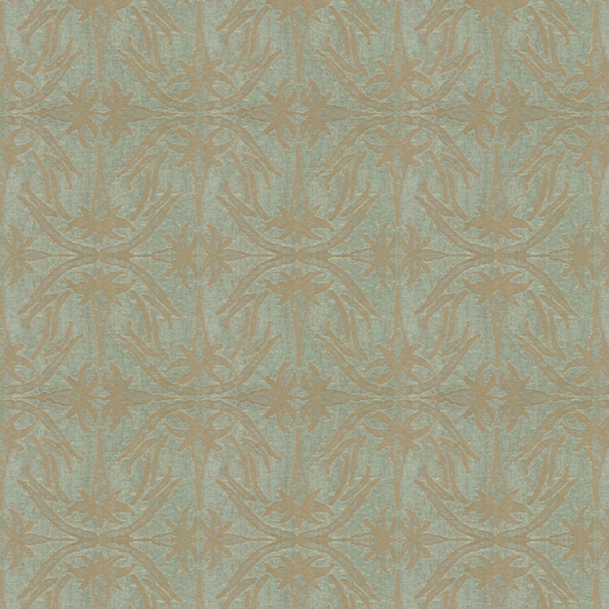 Lily Branch Aqua by Groundworks Designer Fabric ALLEGRA HICKS II COLLECTION VISCOSE - 53%;POLYESTER - 25%;COTTON - 22% Italy MEDIUM Horizontal: 13.75 and Vertical: 19.75 55 - Swanky Fabrics -