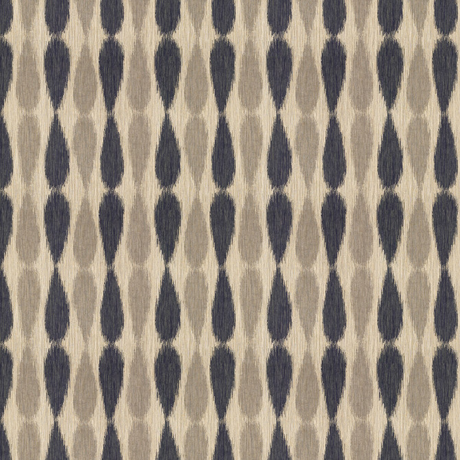 Ikat Drops Midnight by Groundworks Designer Fabric ALLEGRA HICKS II COLLECTION VISCOSE - 60%;LINEN - 26%;NYLON - 7%;POLYESTER - 7% Italy MEDIUM Horizontal: 9 and Vertical: 12 55 - Swanky Fabrics -