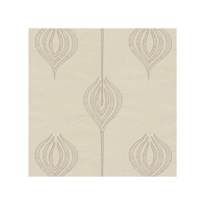 Tulip Embroidery Mauve by Groundworks Designer Fabric ALLEGRA HICKS II COLLECTION SILK - 61%;LINEN - 39% India Horizontal: 12.75 and Vertical: 15 54 - Swanky Fabrics -