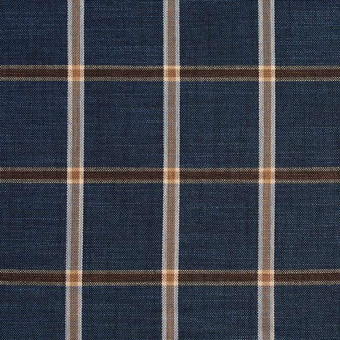 D141 Indigo Windowpane by Charlotte Designer Fabric Clubhouse Collection 100% Woven Polyester Asia Exceeds 120,000 Wyzenbeek Rubs (Heavy Duty) Horizontal: 2.75" x Vertical: 2.75" 54 Inches - Swanky Fabrics -