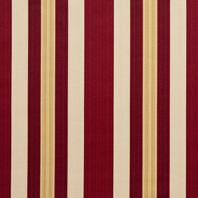 D302 Ruby Noble Stripe by Charlotte Designer Fabric Old World Classics 70% Polyester, 30% Cotton Spain Exceeds 30,000 Wyzenbeek Rubs (Heavy Duty) Horizontal: 7" 54 Inches - Swanky Fabrics -