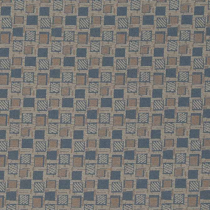 D927 Squares/Sapphire by Charlotte Designer Fabric Durables III 100% Woven Polyester Made In USA Exceeds 100,000 Wyzenbeek Rubs (Heavy Duty) Horizontal 1.75" x Vertical 1.75" 54 Inches - Swanky Fabrics -