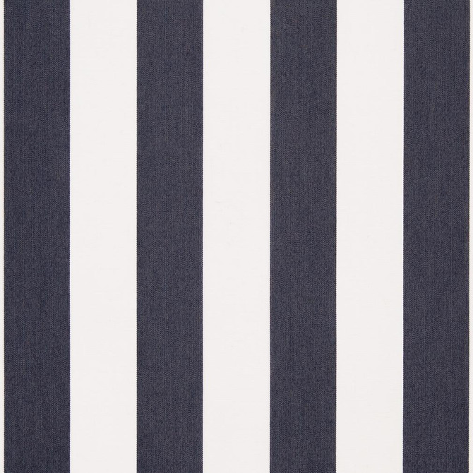 D982 Navy Stripe by Charlotte Designer Fabric Prints & Wovens 100% Solution Dyed Woven Acrylic Italy Exceeds 30,000 Wyzenbeek Rubs (Heavy Duty) Horizontal 4" 54 Inches - Swanky Fabrics -