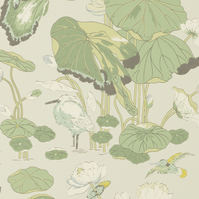 Nympheus Botanical by G P & J Baker Designer Wallcovering SIGNATURE NON WOVEN - 100% United Kingdom Horizontal: 20.488 and Vertical: 24.034 20.488 - Swanky Fabrics -