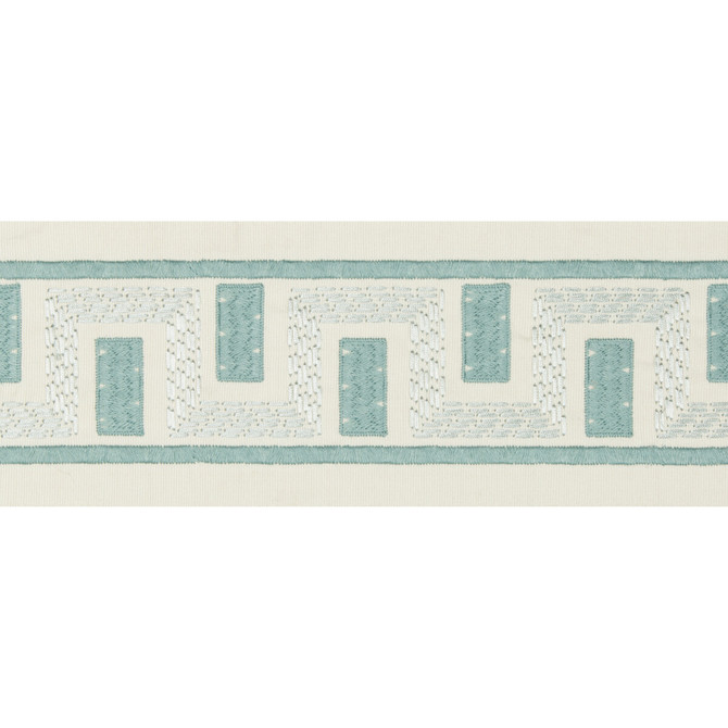 Seacliffe Tape Aqua by Lee Jofa Designer Trim WESTPORT TRIMMINGS COTTON - 58%;SPUN POLYESTER - 31%;VISCOSE - 11% India MEDIUM Horizontal: 3.14 and Vertical: 3.93 3.14 - Swanky Fabrics -