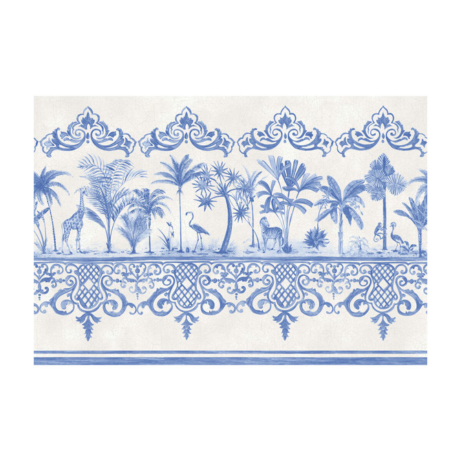 Rou Border Cobalt Blue by Cole & Son Designer Wallcovering PAPER - 100% United Kingdom Horizontal: and Vertical: 20.5 - Swanky Fabrics -